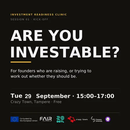 Ready to raise? Investment Readiness Clinic