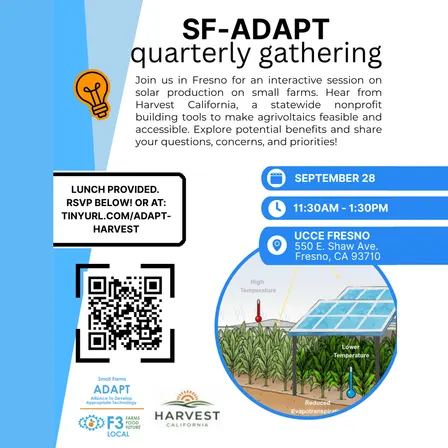 SF-Adapt Quarterly Gathering: Agrivoltaics Listening Session with Lunch