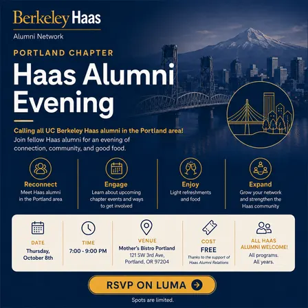 Portland Chapter Haas Alumni Meetup