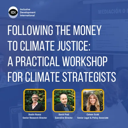 Following the Money to Climate Justice: A Practical Workshop for Climate Strategists