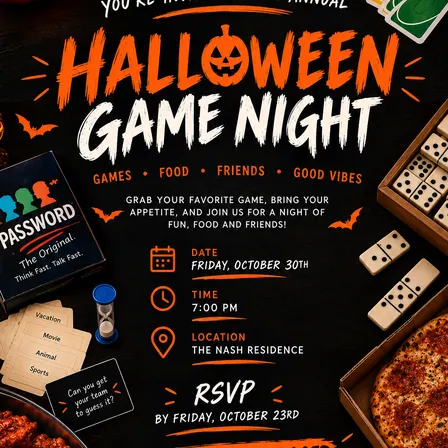3rd Annual Nash Halloween Game Night