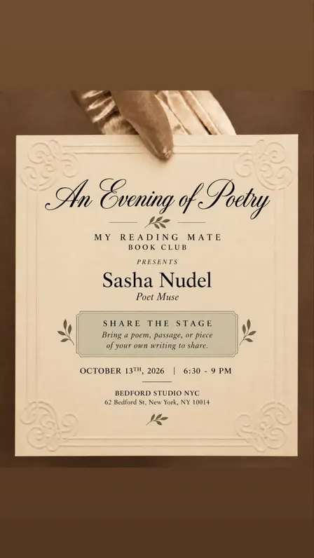An Evening of Poetry with Sasha Nudel & My Reading Mate