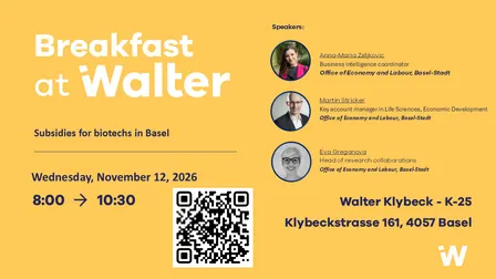 Breakfast at Walter - Subsidies for biotechs in Basel