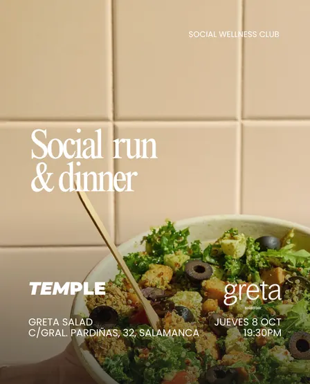Social Run & Dinner TEMPLE X GRETA