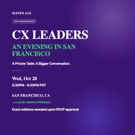 CX Leaders: An Evening in San Francisco | A Private Table, A Bigger Conversation