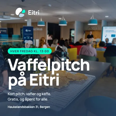 Fredagsvaffel med Vaffelpitch på Eitri. Spesialutgave: New Nordics Health Technology Demo Day 2026