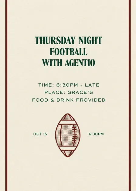 Agentio Thursday Night Football 🏈 🍂🍻