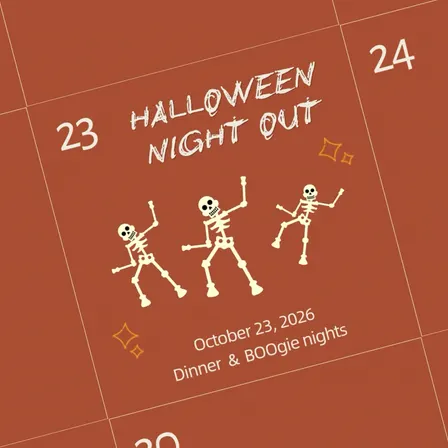 HALLOWEEN NIGHT OUT: Dinner & Halloween Party 🥣🕺🏻