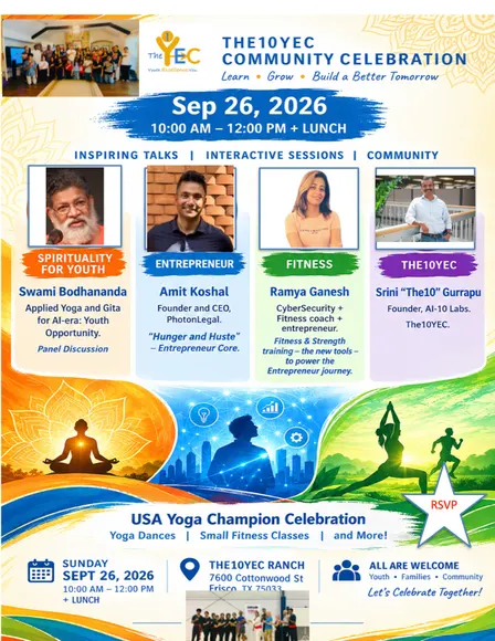 Confluence of "Yoga Championship & Spirituality, Entrepreneurship and Fitness" - The10YEC Community Event.