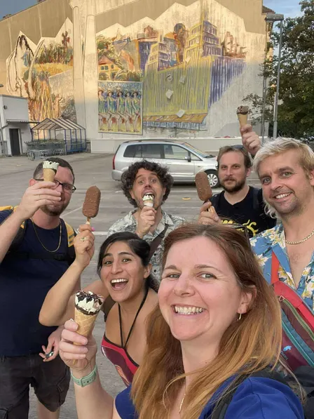 Eating a box of ice creams in the Lidl carpark