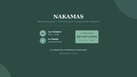Nakamas - Atelier découverte : Confiance en soi & syndrome de l'imposteur