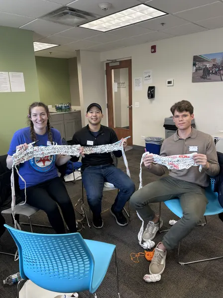 Volunteer with Bags and Mats (Volunteering Untapped Chicago)