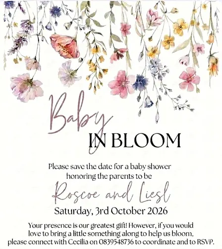 Roscoe and Liesl's baby shower
