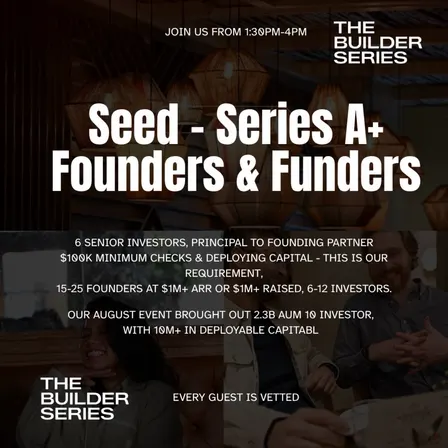 The Deployment Room: 6 Active Funds, Funding Founders (Seed to Series B) - Oct. 18th: