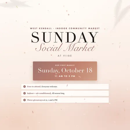 Sunday Social Market at Viibe