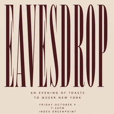 Living Room Lectures presents Eavesdrop: An Evening of Toasts