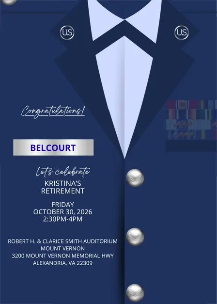 Lieutenant Colonel Kristina Belcourt's Retirement