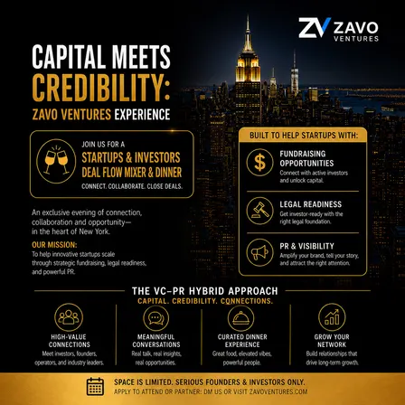 Zavo Capital Club: Bridging Startup Founders and Investors- Mixer & Dinner
