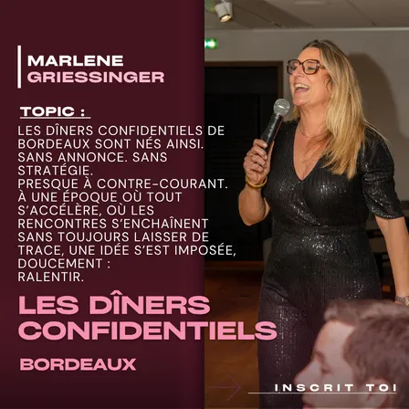 Les Dîners Confientiels. Bordeaux