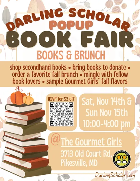 Books & Brunch Pop-Up Book Fair at Gourmet Girls