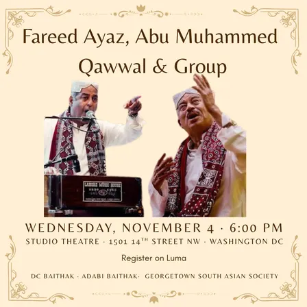 Qawwali Night: Fareed Ayaz & Abu Muhammed Group Live Music Performance Nov 4th