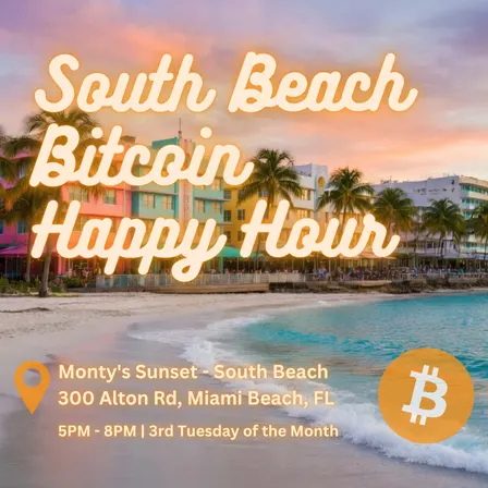 South Beach Miami Bitcoin Happy Hour at Monty's 300 Alton