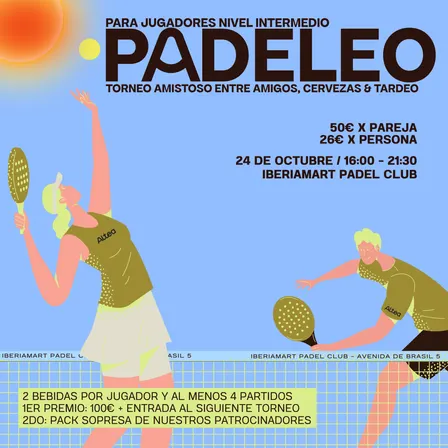 Padeleo - Torneo amistoso entre amigos, cervezas & tardeo - NIVEL INTERMEDIO 🎾 🔥