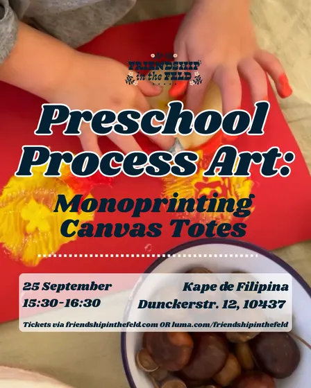 Preschool Process Art: Monoprinting Canvas Totes for ages 3-6
