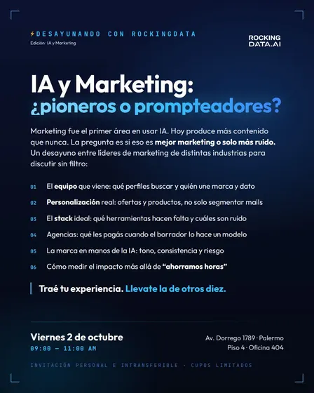 Desayunando con RockingData ⚡ | IA y Marketing: ¿pioneros o prompteadores?