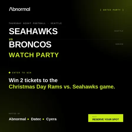 Abnormal AI x Datec x Cyera Seahawks Watch Party and Raffle