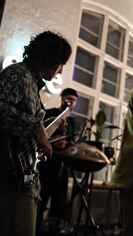 Tea & Bass Guitar. Open Tearoom