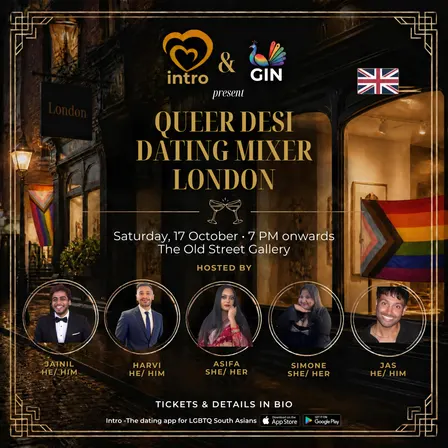 intro & GIN present: 🇬🇧 London Queer Desi Singles Mixer 🌈