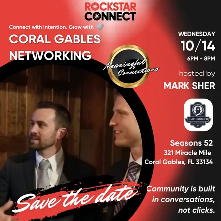 Free Coral Gables Rockstar Connect Networking Event (October)