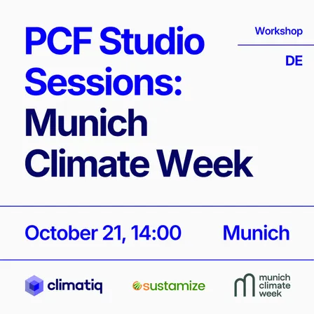 PCF Studio Sessions: Climatiq x sustamize (Deutsch)