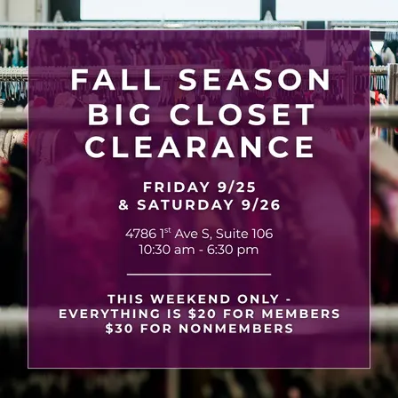 Fall Season Big Closet Clearance