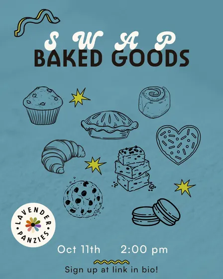 Lavender Panzies Baked Goods Swap