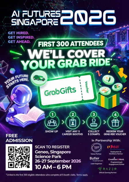 AI Futures Singapore 2026: Career Festival + Free Grab Vouchers 🚀 (26th Septemeber)