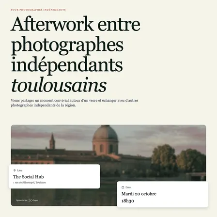 Afterwork entre photographes indépendants toulousains