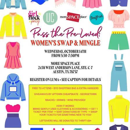 “Pass The Pre-Loved” Women’s Swap & Mingle with GFP
