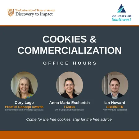 Cookies & Commercialization: POC, I-Corps and SBIR/STTR Office Hours