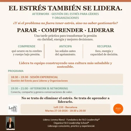 AFTERWORK · GESTIÓN DEL ESTRÉS PARA LÍDERES Y ORGANIZACIONES