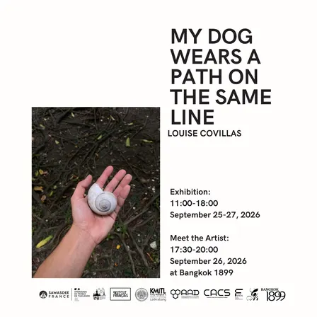 My dog wears a path on the same line by Louise Covillas - Meet the Artist