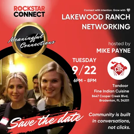 Free Lakewood Ranch Rockstar Connect Networking Event (September)
