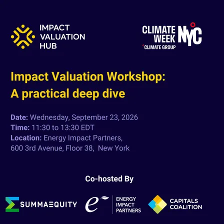 IV Hub x Climate Week NYC: Impact Valuation Workshop