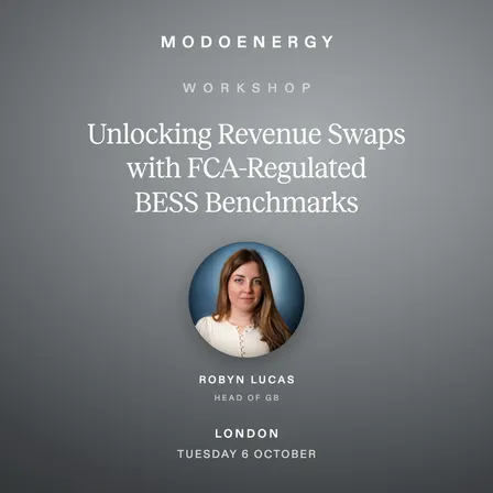 WORKSHOP: Unlocking Revenue Swaps with FCA-Regulated BESS Benchmarks