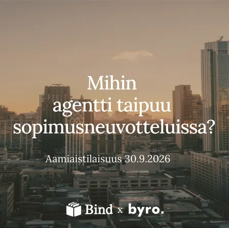 Aamiaistilaisuus in-house-juristeille: AI-agentti sopimusneuvotteluissa (30.9.)