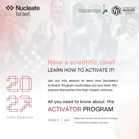 Nucleate HUJI: Activator 2027 Info Session