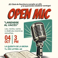OPEN MIC: Lanzarse al Vacío - Aniversario Club de Escritura