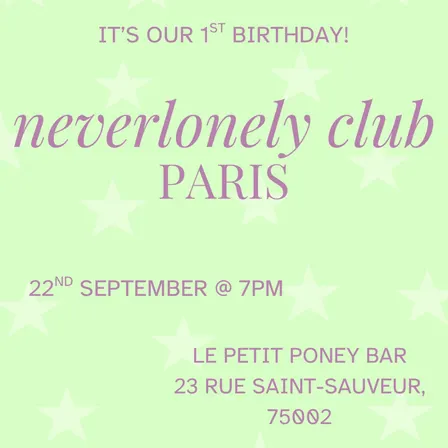 NEVER LONELY CLUB SOCIAL EVENT ⭐️