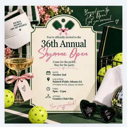 Pickleball, But Make It Fashion 👗👚Banned From The US Open? I Got You Covered. You’re Invited To The 36th Annual Shyanne Open 🏓 | RSVP $50